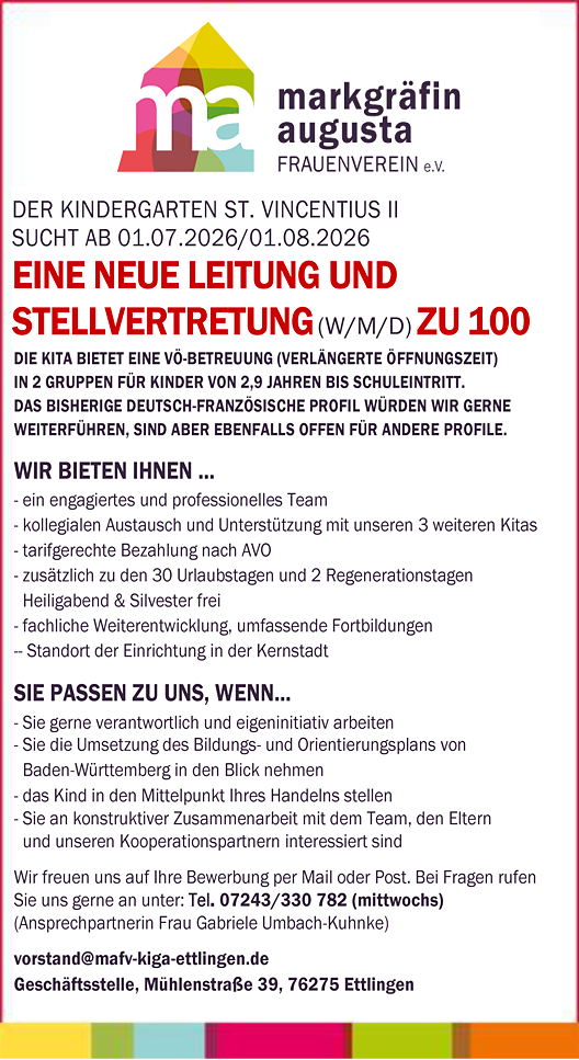 Stellenanzeige Leitung